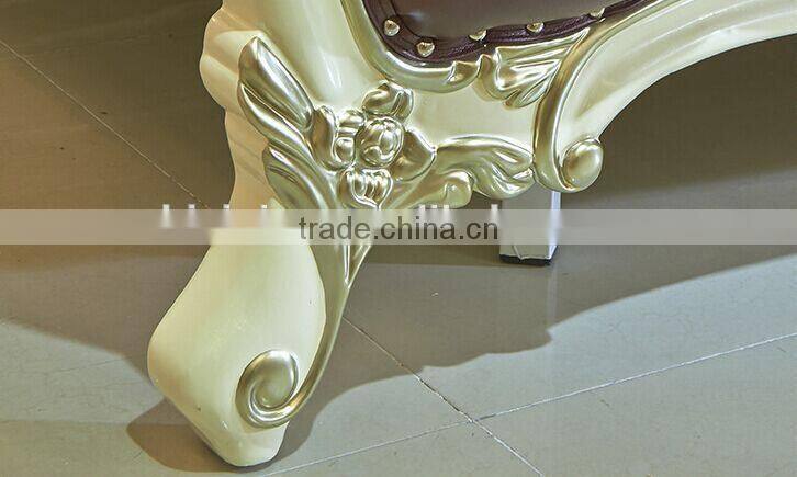 European Style King Size Bed, Elegant Purple Wood Carving Bed, Royal Bedroom Furniture Set (BF01-ML027)