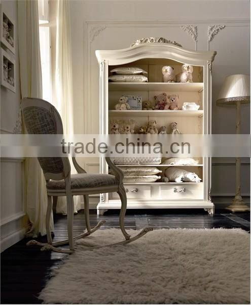 Vintage Carved Wooden Storage Cabinet, Elegant Solid Wood Baby Wardrobe, Child/Kid's Bedroom Furniture Set