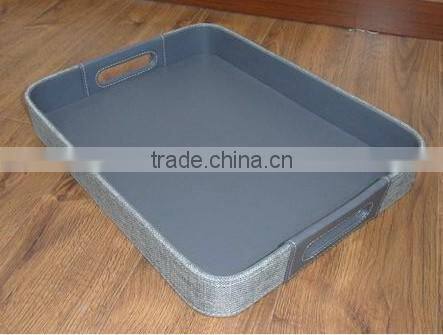 Creative Square Round-Angle Faux Leather Storage Tray