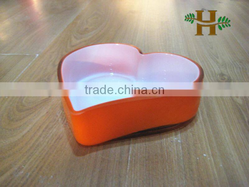 Heart-shaped glass fruit bowl,colored glass vases