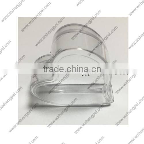 Cleverish portable cute transparent heart-shaped plastic storage jewelry wedding box kit