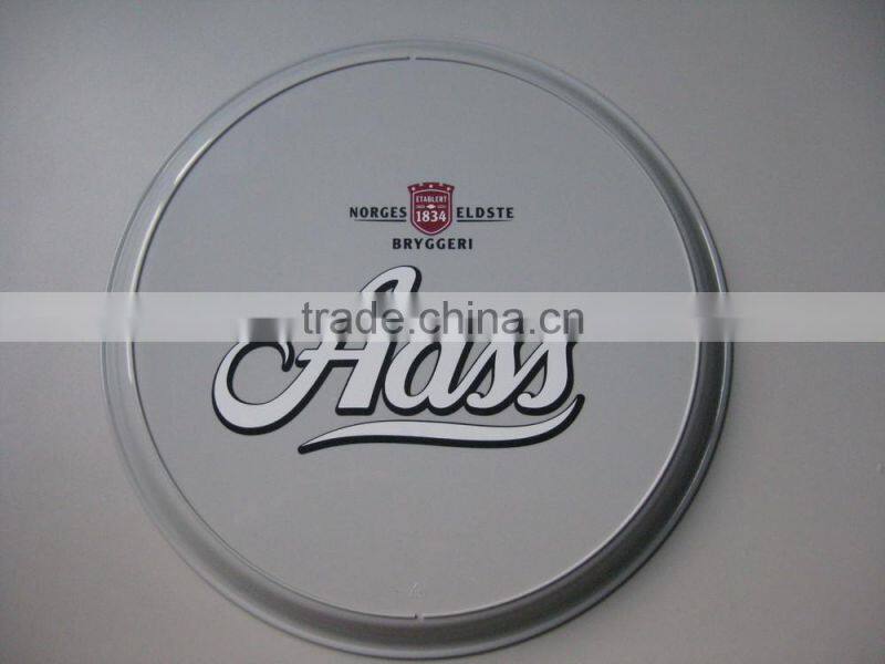 PP/PS/ABS Dia 37cm *2.6cm Plastic round snack serving tray/anti-skid anti-slip tray