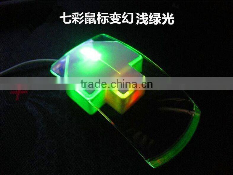Latest LED Clear wired mouse Colorful Transparent LED Mouse