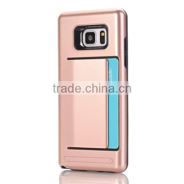 Card slot phone case TPU + PC phone shell protecive back cover for Samsung Note7
