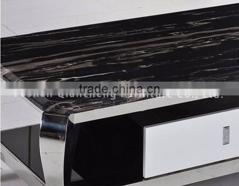 hot sale coffee table with silver stainless steel legs