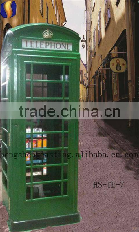 antique street London metal telephone booth