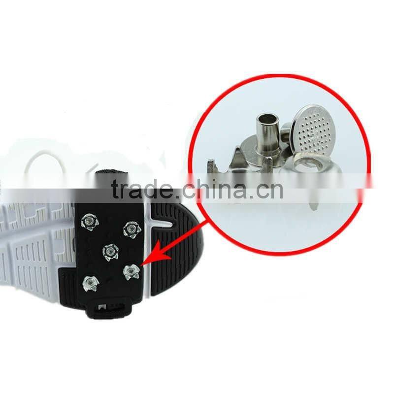 Factory Selling Silicone 5 Teeth Anti-slip Ice Gripper with handy Velcro straps