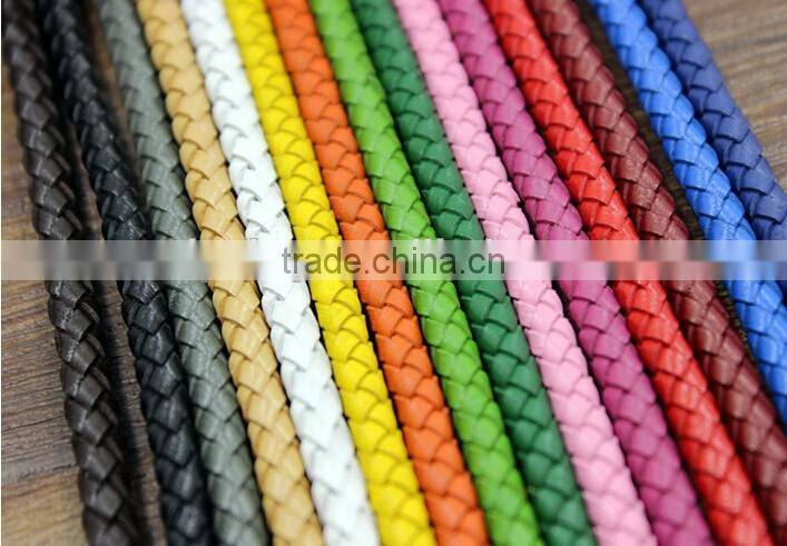 5mm round real braided leather cord various color for option for making jewelry bracelet