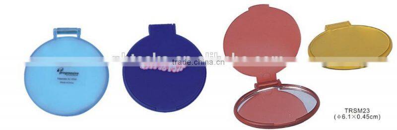 Plastic single side custom logo cosmetic mirror cheap round make up mirror