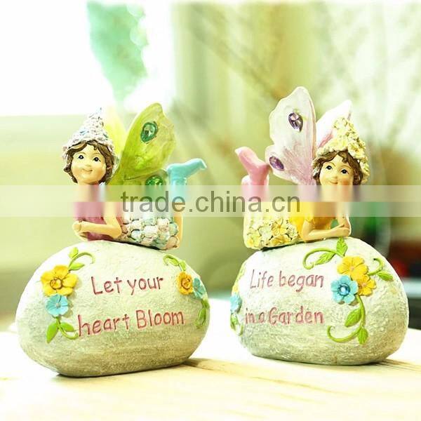 Small garden stone outdoor fairy statues pink fairy figurines for sale