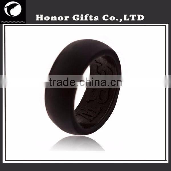 Food Grade Eco-friendly Wedding Men's Black Silicone Rings
