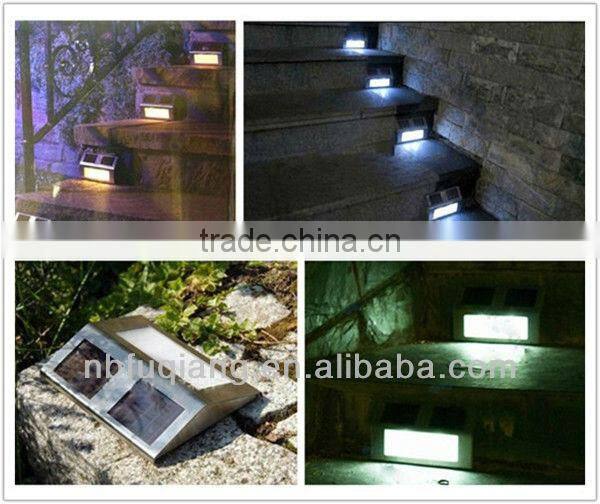 FQ-529 modern wall mounted stainless steel garden solar stair step lights with CE and ROHS certificates