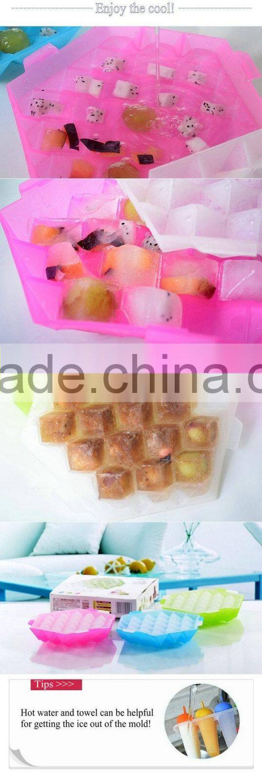 crystal shape plastic ice mold with cover