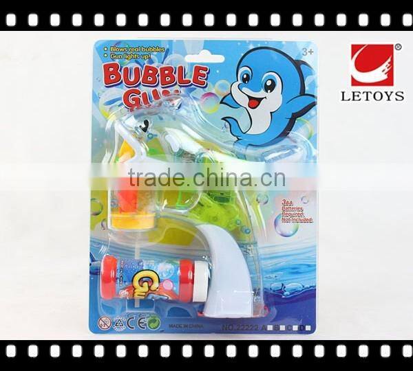 factory supply safe summer toys plastic transparent bubble gun with light