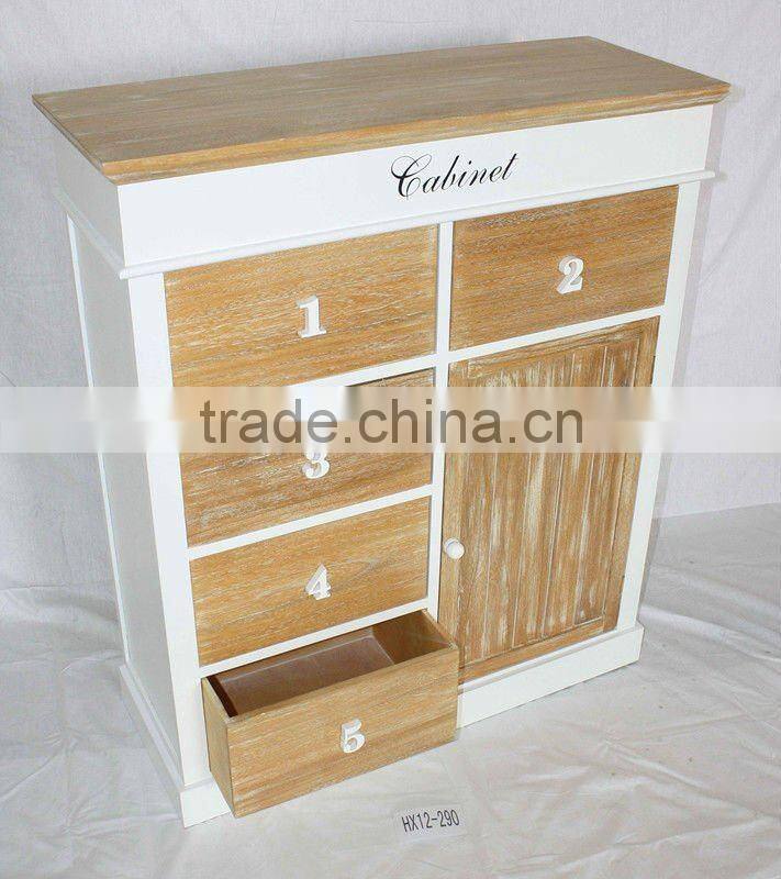 Household Wood Standing Cabinet Wood Shelf Organizer