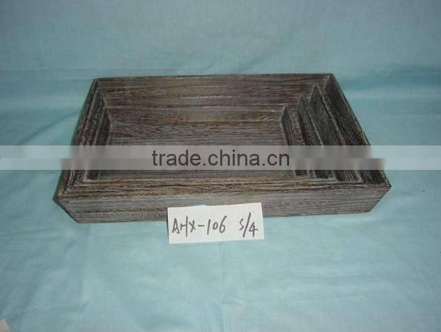 Silver&Golden painted wood serving tray