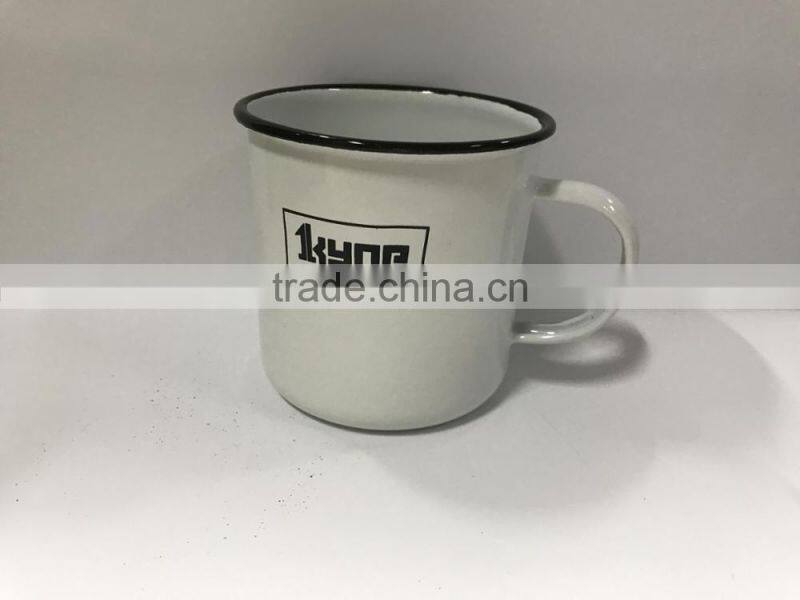 2017 hot sale item printed enamel mugs for souvenir gift