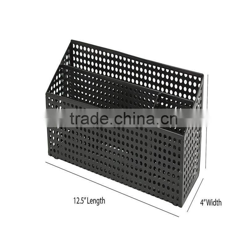 2017 Hot-selling Black Metal Mesh Desktop Mail office supplies desk organizer