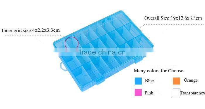 24 Grids Transparent Cosmetic Plastic Removable grids DIY Organizer Bin Makeup Storage Box