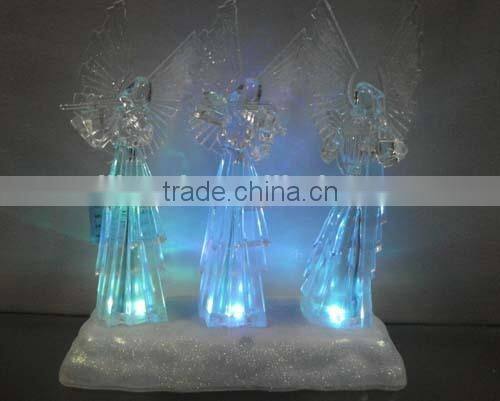 Dongguan acrylic LED christmas angel hold a musical instrument