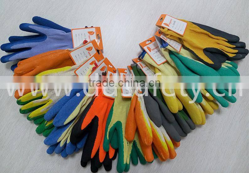 DDSAFETY 2017 10 Gauge Cotton Green Latex Coated Work Safety Gloves