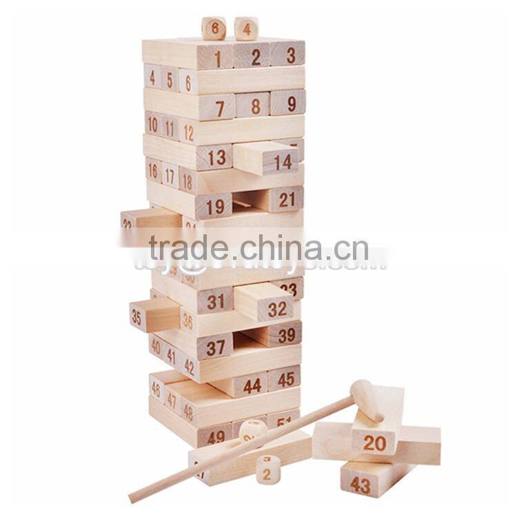 Best sale 51 pcs building toys wooden educational play blocks for toddlers W13D150