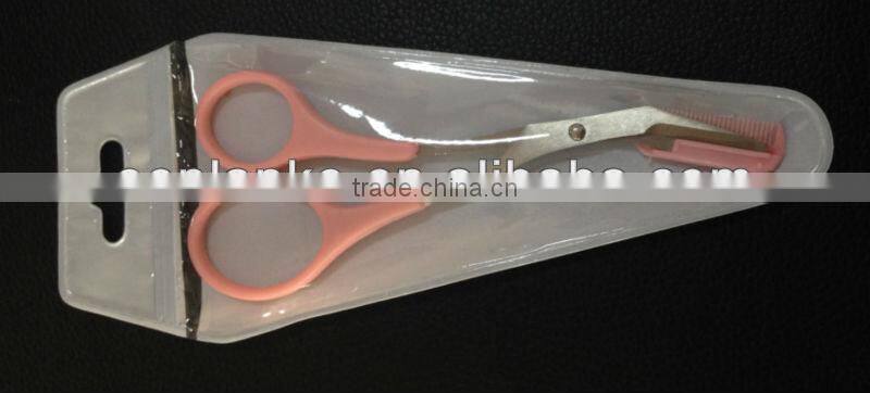 Fashion Style Cosmetic Eyebrow Scissors with Comb