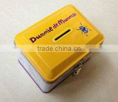 Customized high quality rectangle metal coin bank
