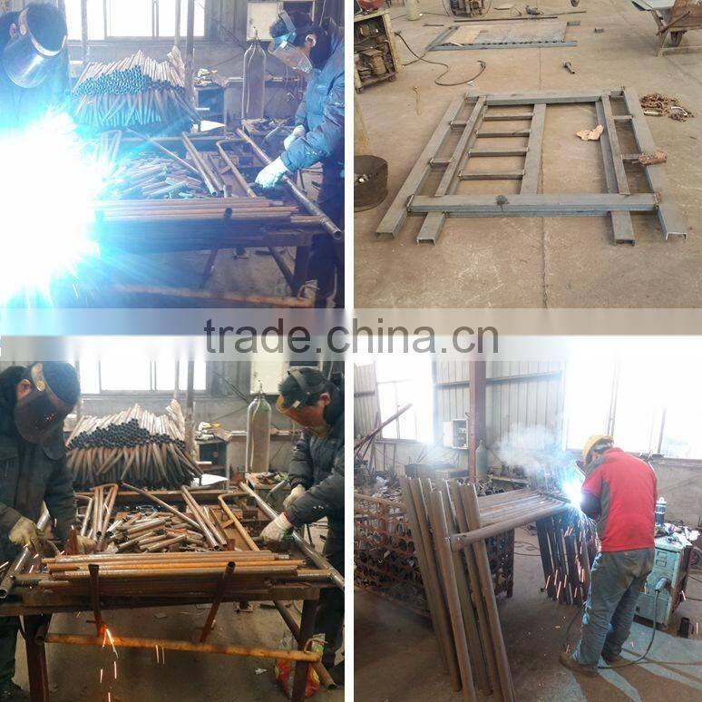 Steel tubular scaffolding walk-thru frames