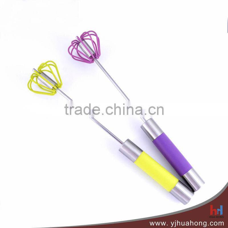 Stainless steel rotating egg whisk/egg beater of kitchenware(HEW-46)