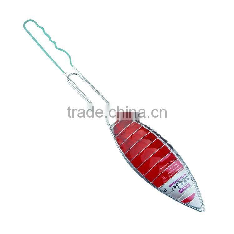 Fish grill rack with PVC coating handle