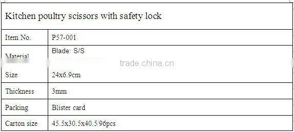 Kitchen safety lock poultry scissors