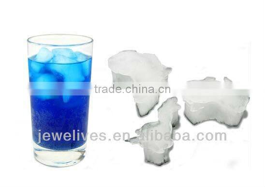 Seven continents shape food grade silicone ice tray