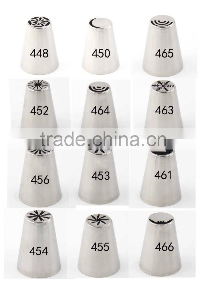 High quanlity stainless steel flower shaped cream nozzles cake cream decorating tip sets