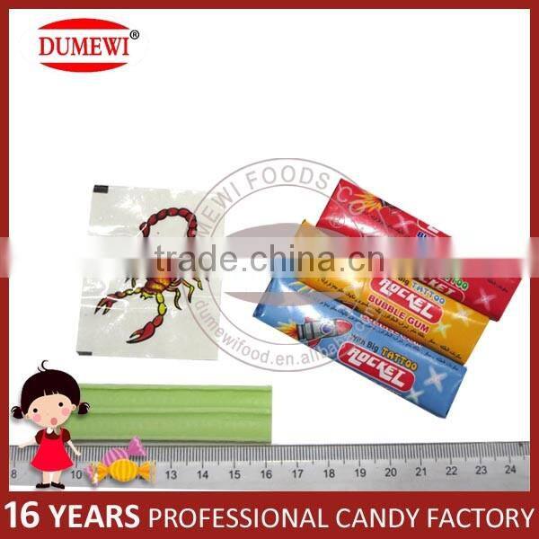 Fruit Flavor Happy Rocket Sticker Tattoo Bubble Gum