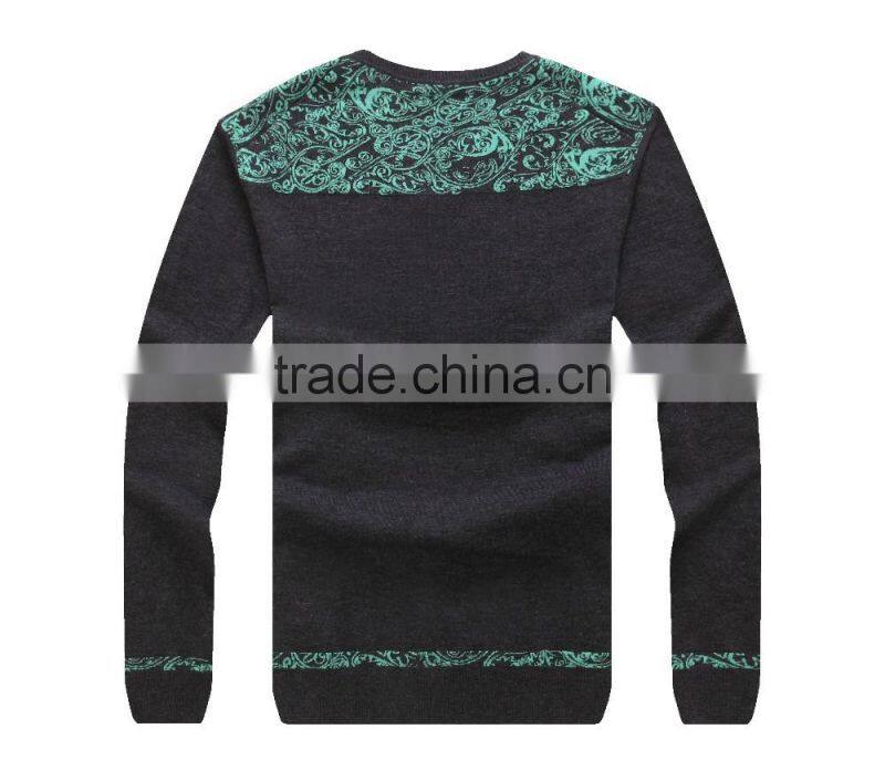 Raidy boer Men's wool sweater wiht V neck fashion print knitwear