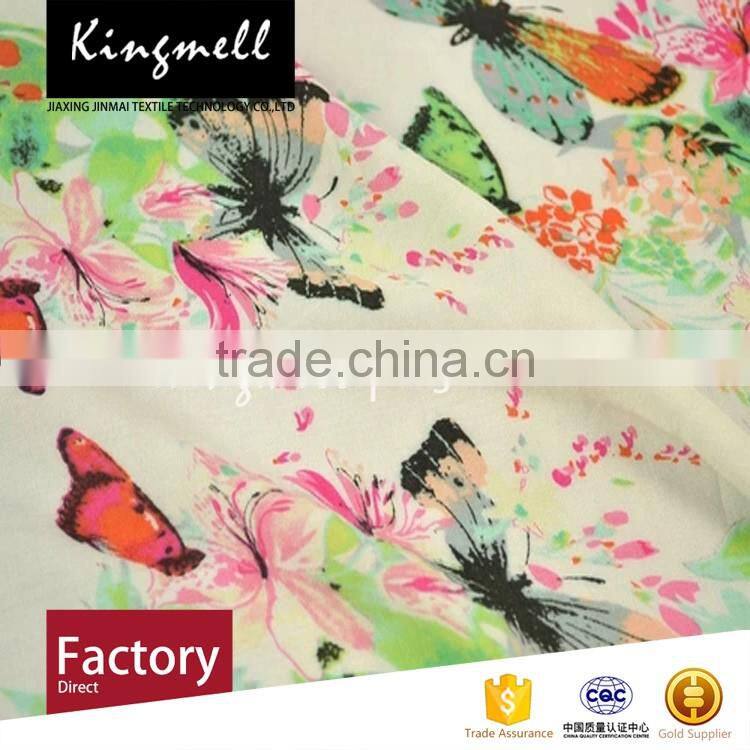 Factory direct floral digital print 100% cotton fabric with butterfly pictue