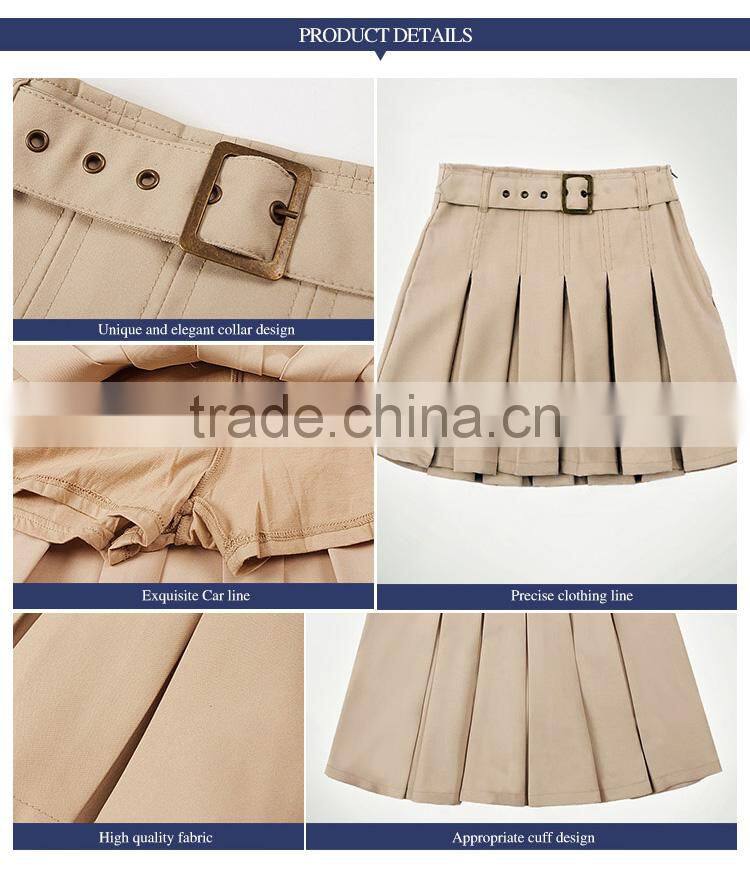 British Khaki student girl Skirt all-match autumn dress pleated skirt
