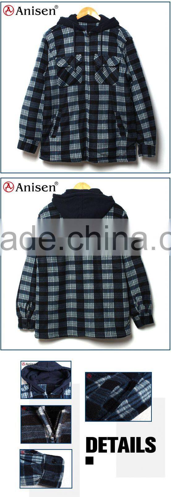 stock lot jacket promotion men fleece plaids jacket