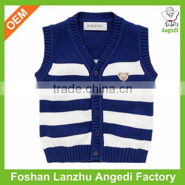 2016 custom baby boy's baby cardigan vest knitted jumper with placket