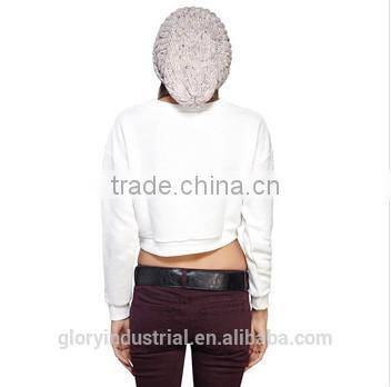 fashion sexy lady round collar printed hoody