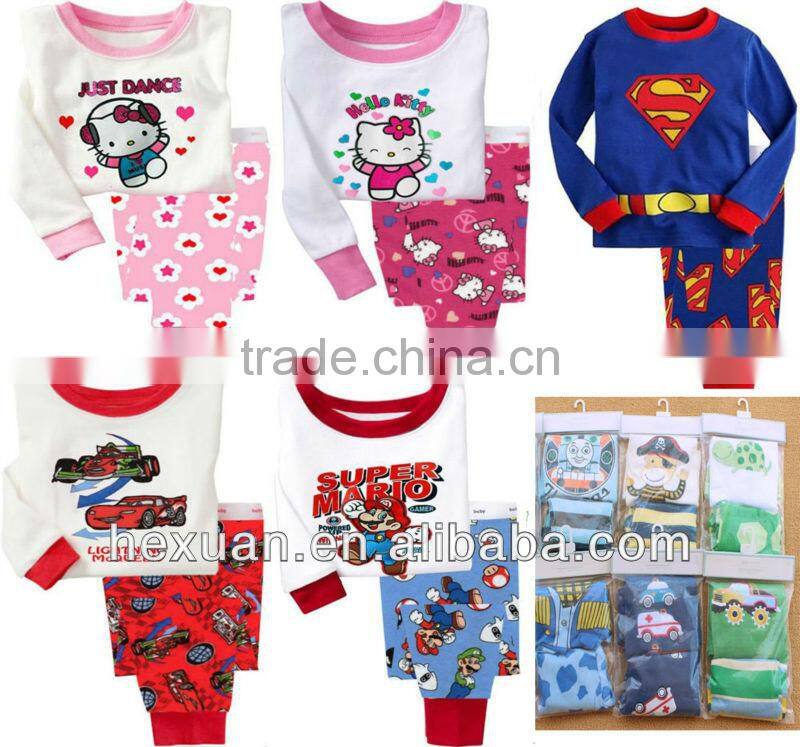 100% cotton baby Pajamas baby tee shirts tight top pant kids t-shirt