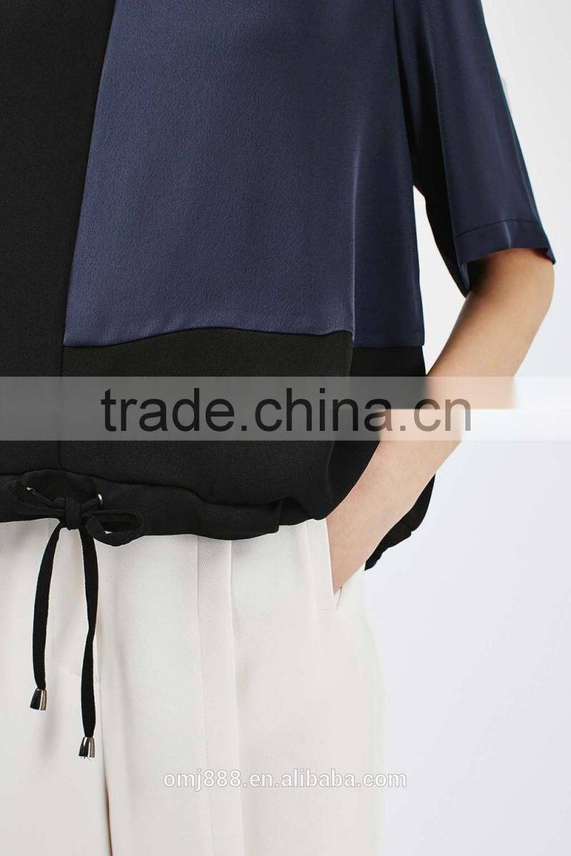 China wholesale assorted colors drawstring blank t shirts women plain t-shirts