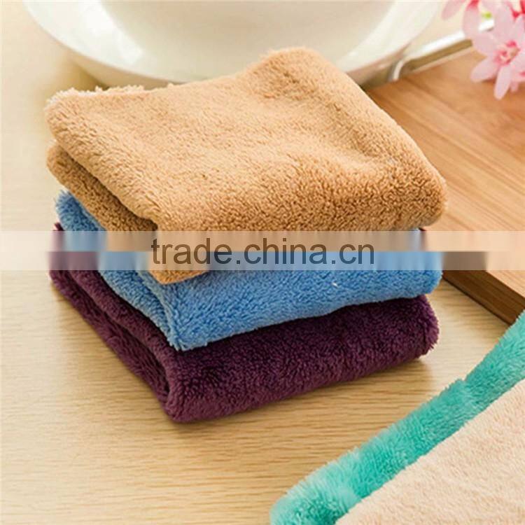 25X25CM Microfiber Coral Fleece Flannel Table Knit Hand Cloth