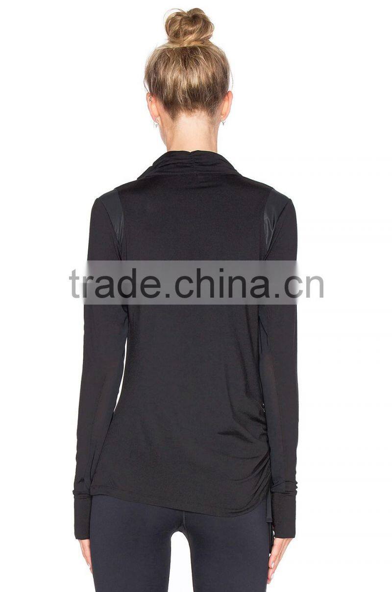 2016 Winter wholesale women Long sleeved sweat100% cotton plain full zip hoodie
