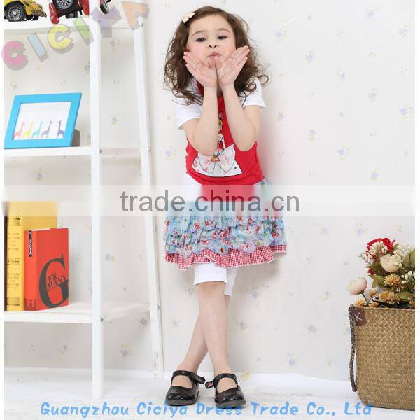 Pretty fashion summer girl dress 4pcs set with ready stock girls fashion sets