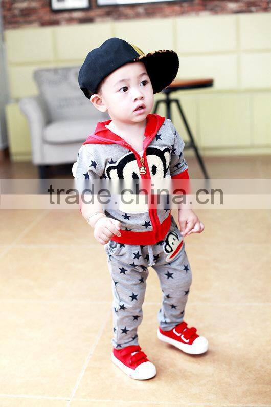 Wholesale children's cotton big monkey suit zipper wear little star patterns