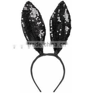 factory sale black color rabbit ear headband for easter