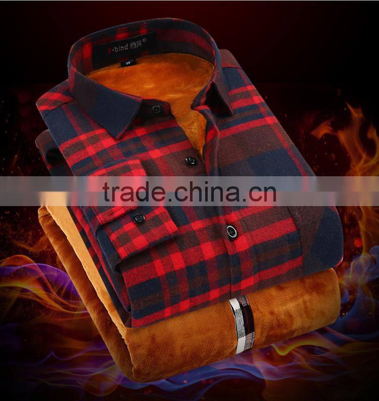 cotton long sleeve casual fashionable man plaids t-shirt