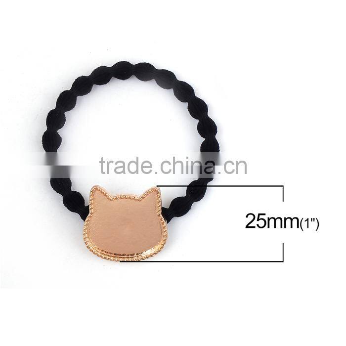 Zinc Based Alloy DIY Resin Mold For Jewelry Making Hair Ties Cat Animal Gold Plated & Black